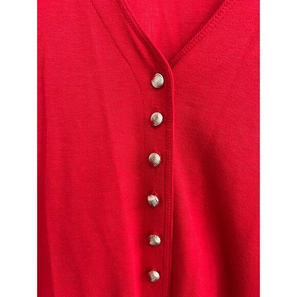 Vintage All Hours Womens Red Cardigan Sweater Button Detail Size Sz XL - Picture 4 of 7